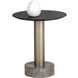 Monaco 19.75 X 17.75 inch Gold / Grey Marble / Charcoal Grey End Table